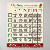 Xmas Gift Exchange Roll Dice Game Ugly Sweater Poster (Vorne)