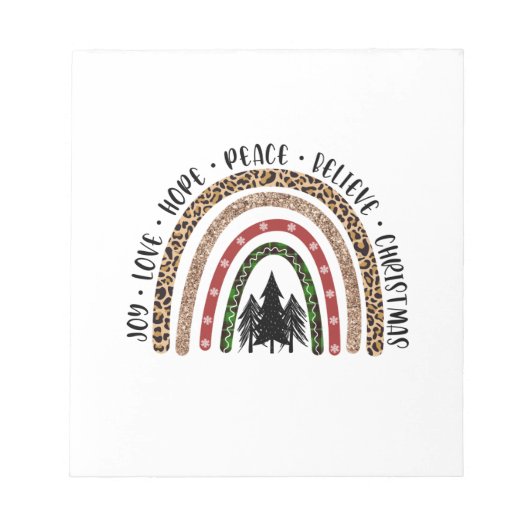Xmas Gift Joy Liebe Hope Peace Notizblock (Vorderseite)