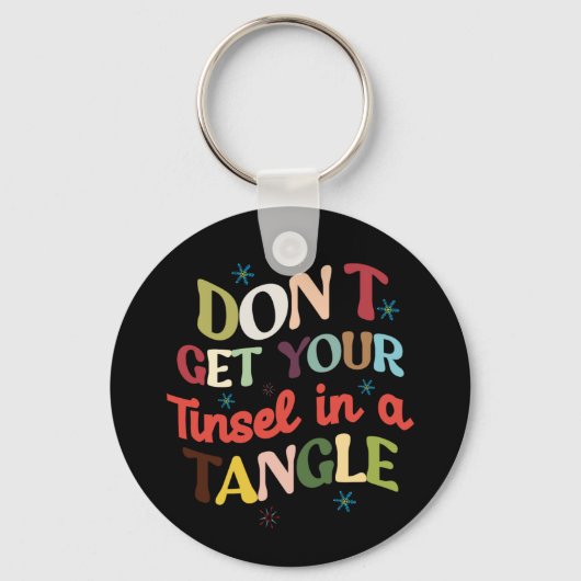 Xmas Gift Tinsel In A Tangle Schlüsselanhänger (Vorderseite)