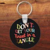 Xmas Gift Tinsel In A Tangle Schlüsselanhänger (Vorderseite)