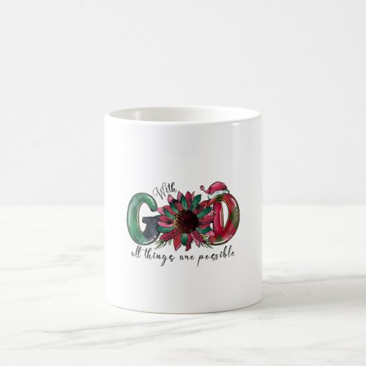 Xmas Gift With God All Things Are Possible Kaffeetasse (Mittel)