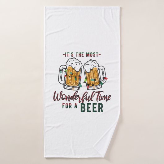 Xmas Gift Wonderful Time For A Beer Badehandtuch (Badehandtuch)
