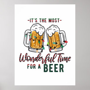 Xmas Gift Wonderful Time For A Beer Poster