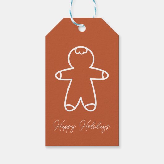 Xmas Gingerbread Man Copper Brown BE562 Geschenkanhänger (Vorderseite)