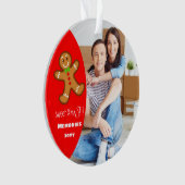 XmaS gingerbread man Editable text Red Ornament (Vorderseite)