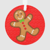 XmaS gingerbread man Editable text Red Ornament (Rückseite)