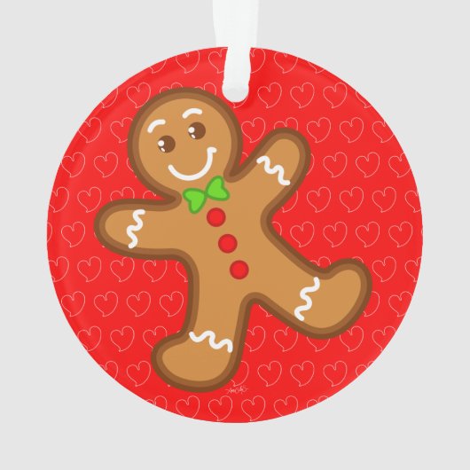 XmaS gingerbread man Editable text Red Ornament (Rückseite)