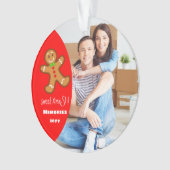 XmaS gingerbread man Editable text Red Ornament (Vorderseite)