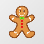 XmaS Gingerbread Man Fensteraufkleber (Blatt)