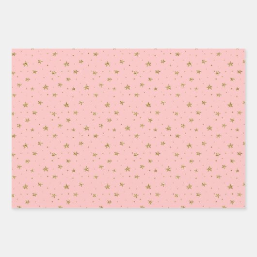 Xmas Gingerbread Men House Trees Stars Herz rosa Geschenkpapier Set (Vorderseite)