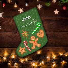 XmaS Gingerbread Pals-Candy Cane 2 Seiten Großer Weihnachtsstrumpf