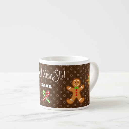 XmaS Gingerbread Pals-Candy Cane Benutzerdefiniert Espressotasse (Vorderseite Rechts)