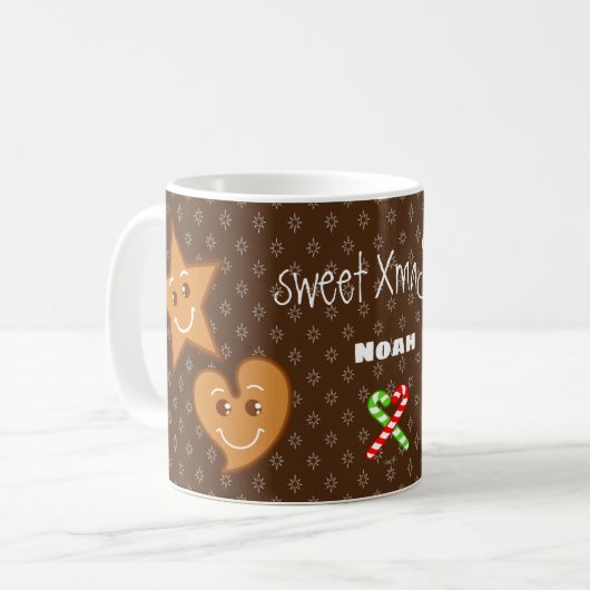 XmaS Gingerbread Pals-Candy Cane Benutzerdefiniert Kaffeetasse (Vorderseite Links)