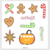 XmaS gingerbread pals-Candy Cane Custom Text Aufkleber (Blatt)
