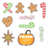 XmaS gingerbread pals-Candy Cane Custom Text Aufkleber (Vorderseite)