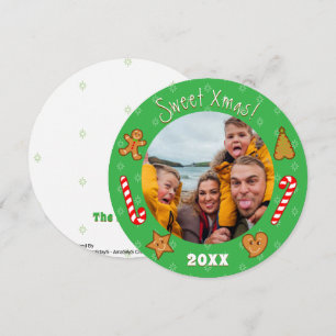 XmaS Gingerbread Pals-Edit Text Foto-grün Feiertagskarte