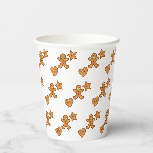 XmaS Gingerbread Pals Muster Pappbecher (Rückseite)