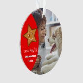 XmaS gingerbread Star Editable Text Red Ornament (Vorderseite)