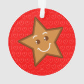 XmaS gingerbread Star Editable Text Red Ornament (Rückseite)