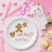 XmaS gingerbrei pals Custom Text on White Pappteller (Party)