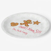 XmaS gingerbrei pals Custom Text on White Pappteller (Schrägansicht)