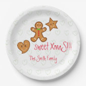 XmaS gingerbrei pals Custom Text on White Pappteller (Vorderseite)