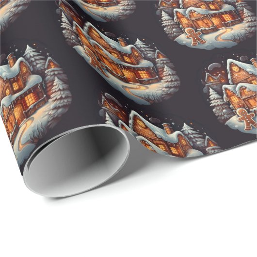 Xmas Gingerbrot-Herrenhaus Geschenkpapier (Rolleneckpunkt)