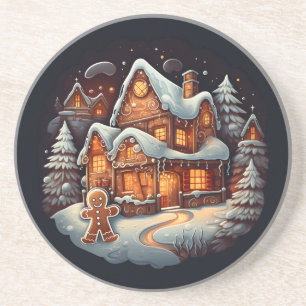 Xmas Gingerbrot-Herrenhaus Getränkeuntersetzer