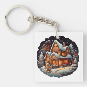 Xmas Gingerbrot-Herrenhaus Schlüsselanhänger