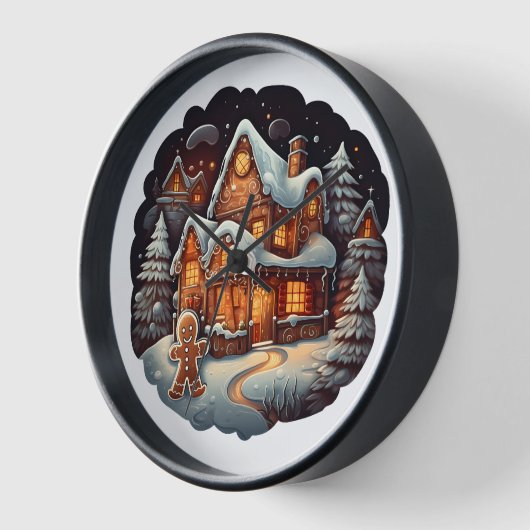 Xmas Gingerbrot-Herrenhaus Uhr (Winkel)