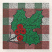 Xmas Gingham 1940 Glasuntersetzer (Vorderseite)