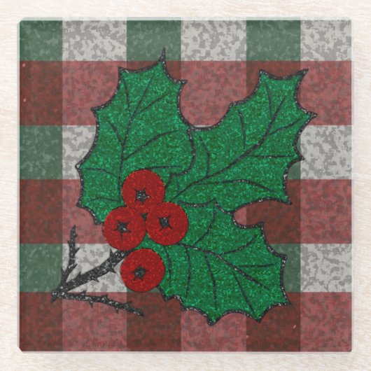 Xmas Gingham 1940 Glasuntersetzer (Vorderseite)