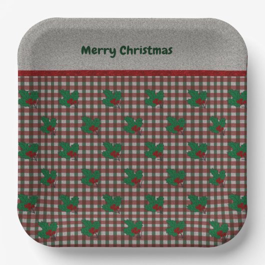 Xmas Gingham 1940 Pappteller (Vorderseite)