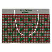 Xmas Gingham 1940 - Personalisiert Große Geschenktüte (Vorderseite)