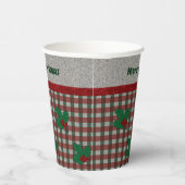 Xmas Gingham 1940 - Personalisiert Pappbecher (Rechts)