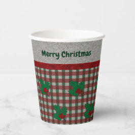 Xmas Gingham 1940 - Personalisiert Pappbecher