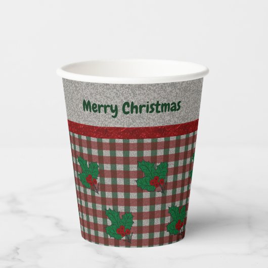 Xmas Gingham 1940 - Personalisiert Pappbecher (Vorderseite)