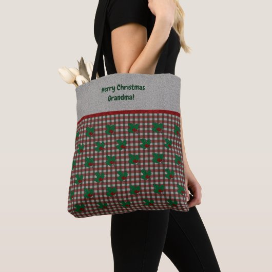Xmas Gingham 1940 - Personalisiert Tasche (Von Nahem)