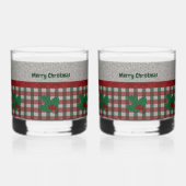 Xmas Gingham 1940 - Personalisiertes Set von 2 Jah Whiskyglas (Vorderseite)