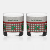Xmas Gingham 1940 - Personalisiertes Set von 2 Jah Whiskyglas (Rückseite)