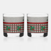 Xmas Gingham 1940 - Personalisiertes Set von 2 Jah Whiskyglas (Links)