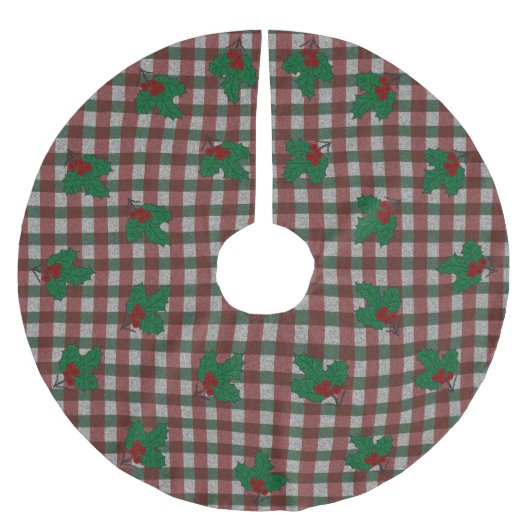 Xmas Gingham 1940 Polyester Weihnachtsbaumdecke (Vorderseite)