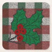 Xmas Gingham 1940 Rechteckiger Pappuntersetzer (Vorderseite)