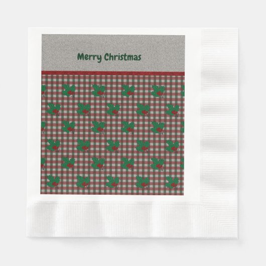 Xmas Gingham Paper Napkins Serviette (Vorderseite)