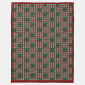 Xmas Gingham Throw Blanket aus den 40er Jahren Fleecedecke (Vorderseite)