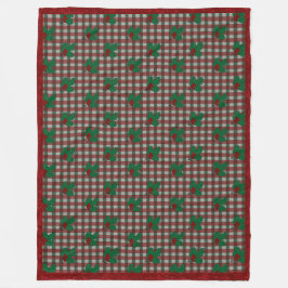 Xmas Gingham Throw Blanket aus den 40er Jahren Fleecedecke