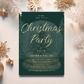 Xmas Globe Emerald Green & Gold Weihnachts-Party Folieneinladung