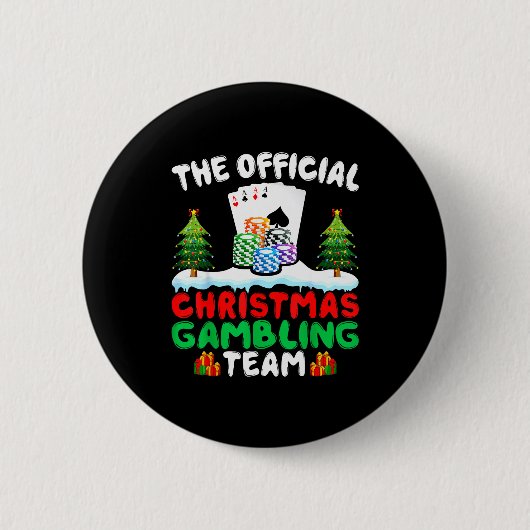 Xmas-Glücksspielteam - Lustiges Glücksspiel Glücks Button (Vorderseite)