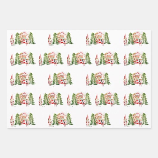 XMAS-Gnome-Design 1 Geschenkpapier Set (Vorderseite)