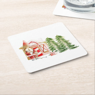 XMAS Gnome-Design 2 Rechteckiger Pappuntersetzer